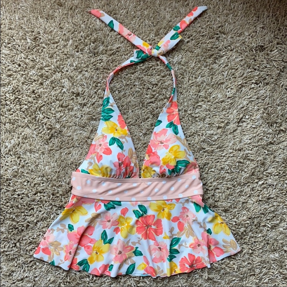 Halter Peplum Swimsuit Bikini Top